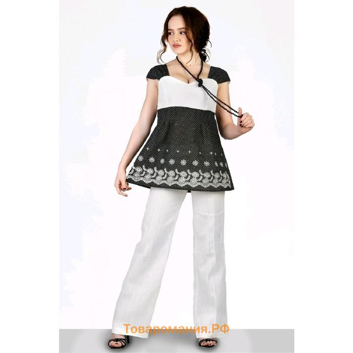 Блузка Setty's collection, размер 50, цвет чёрно-белый