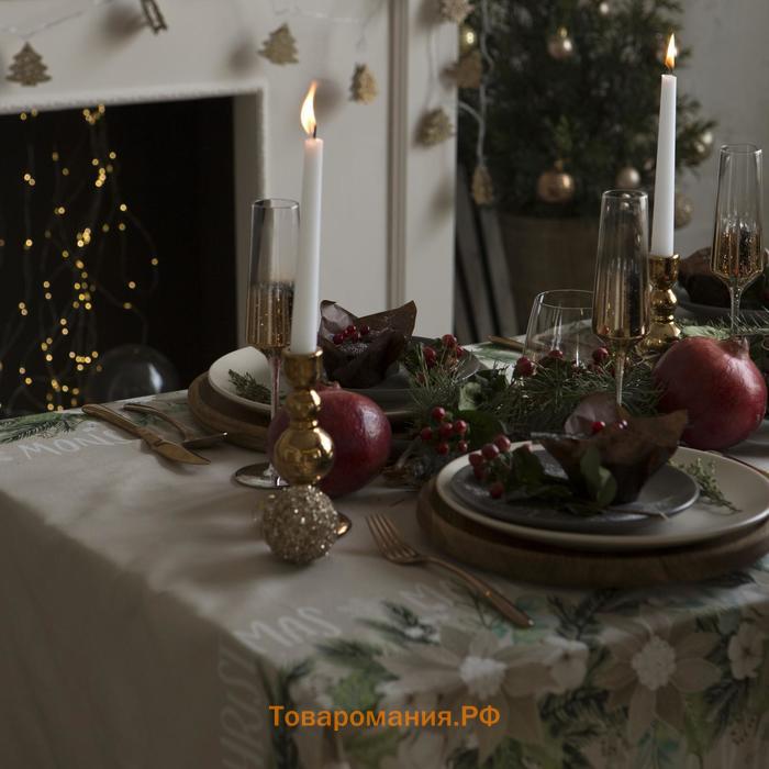 Новый год. Скатерть "" Beautiful Сhristmas 149х220см с ГМВО, 100% хлопок, 190г/м2