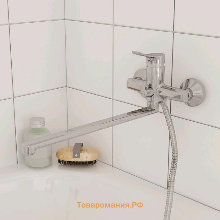 Смеситель для ванны Milardo Amplex AMPSB02M10, однорычажный, длинный излив 350 мм, хром