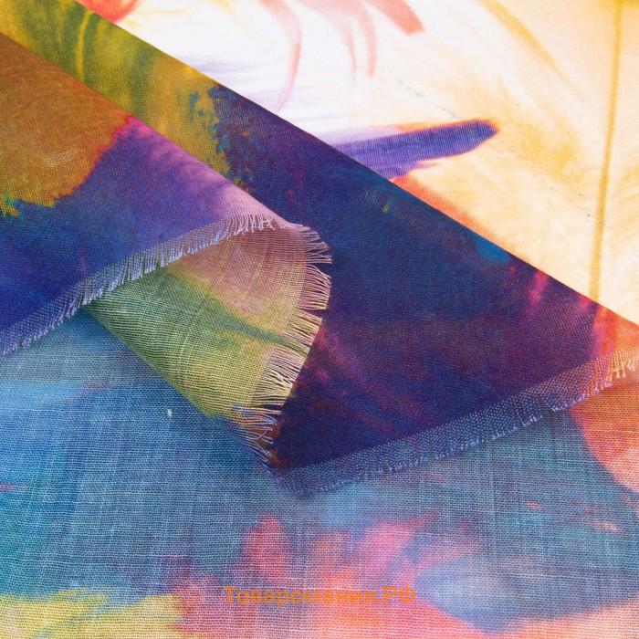 Платок женский текстильный, цвет радуга, размер 90х90