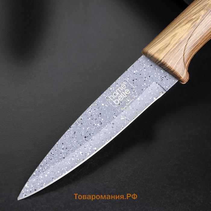 Нож с антиналипающим покрытием «Гранит», лезвие 9 см, цвет серо-коричневый