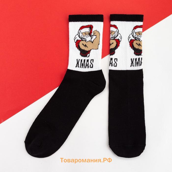 Новый год. Носки новогодние мужские KAFTAN "XMAS" размер 41-44 (27-29 см), цвет чёрный