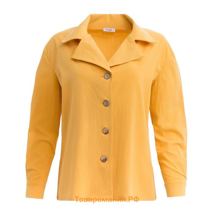 Рубашка женская MINAKU:Safari цвет горчичный,р-р 50
