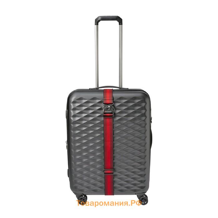 Ремень багажный Wenger, чёрный/красный, 101,5×1,4×5 см