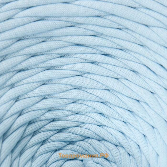 Пряжа трикотажная лицевая 100м/320±15гр, ширина нити 7-8 мм (бледно-голубой)