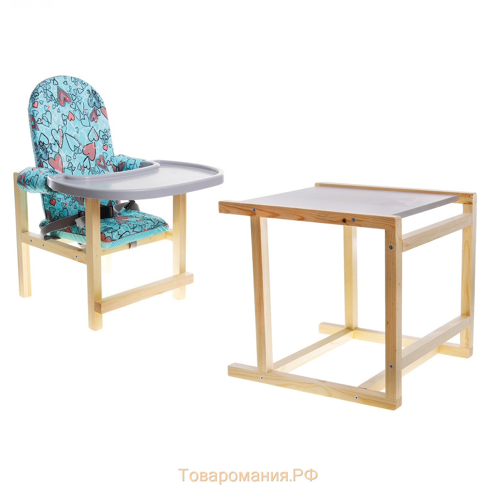 деревянный стол и стульчик для кормления