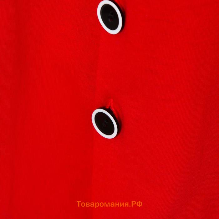 Туника женская, цвет джинс/красный, размер 46