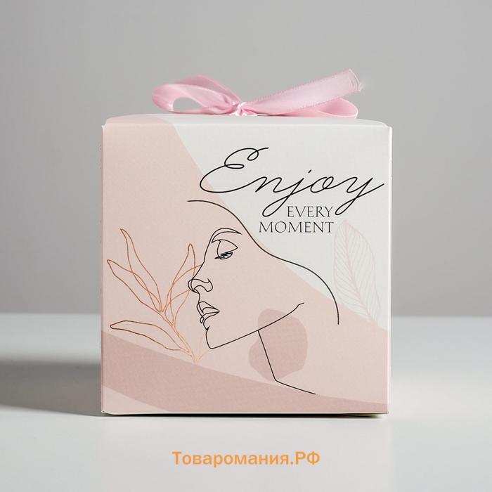 Коробка подарочная складная, упаковка, «Enjoy», 12 х 12 х 12 см