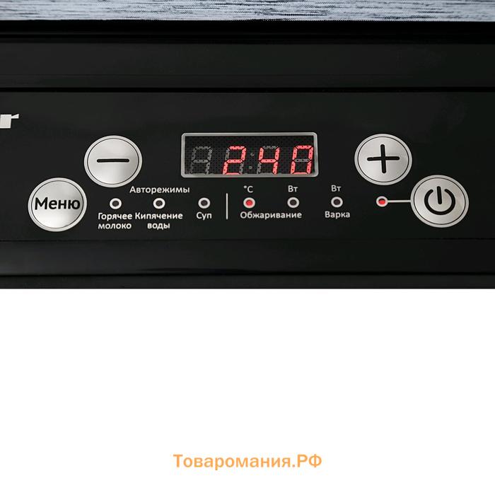 Плитка Tesler PI-13, индукционная, 2000 Вт, 1 конфорка, 60-240 °С, 6 режимов, чёрная