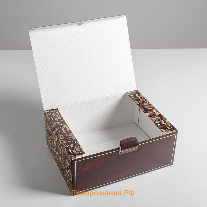 Коробка подарочная сборная, упаковка, «Джентельмену», 30 х 23 х 12 см