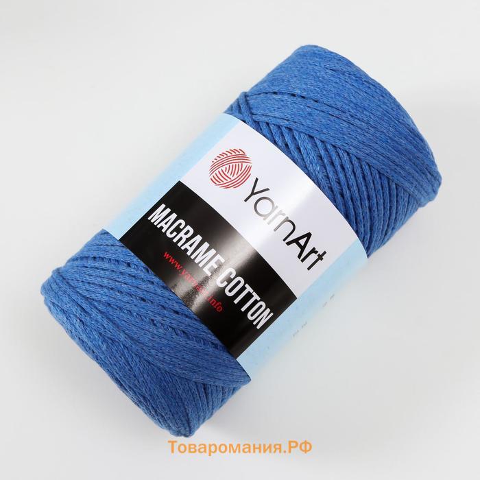 Пряжа для вязания спицами, крючком YarnArt, Macrame Cotton, 20% полиэстер, 80% хлопок, 225 м/250 г, (786 синий)