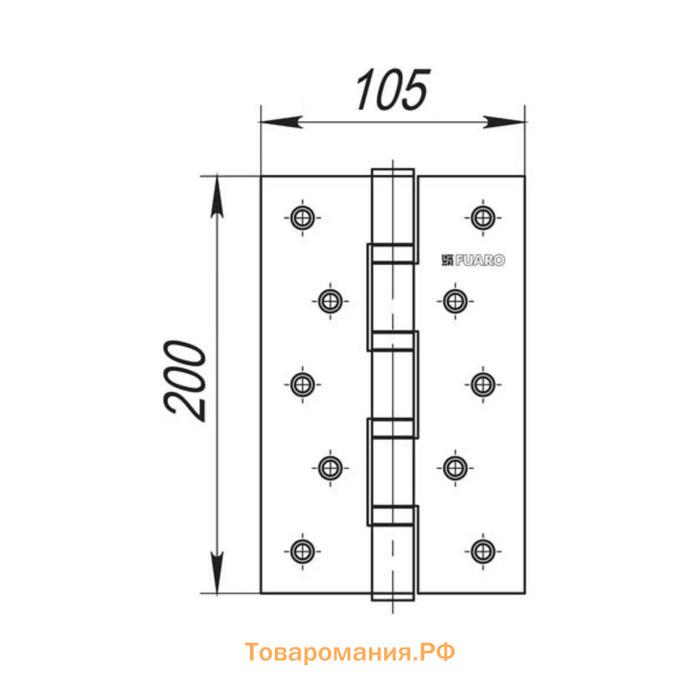 Петля универсальная 4BB 200x105x3 WAB, цвет матовая бронза