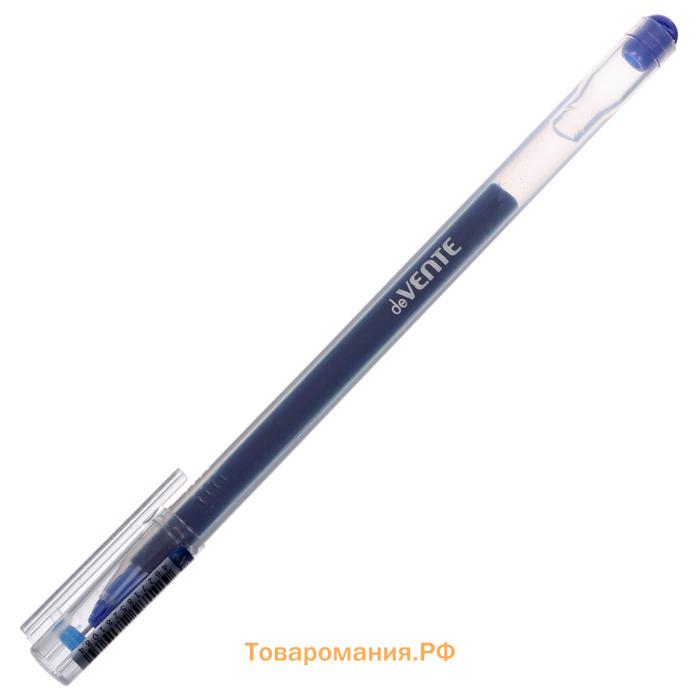 Ручка гелевая 0,5 мм, deVENTE Kilometrico, синие чернила, УВЕЛИЧЕННЫЙ объём чернил, длина 1200 м, прозрачный корпус, одноразовая