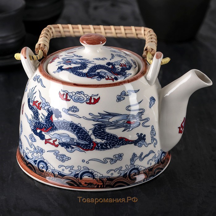 Чайник заварочный «Синий дракон», 900 мл, с металлическим ситом