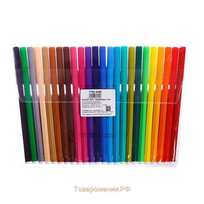 Фломастеры 24 цвета Centropen 7790 "Пингвины" пластиковый конверт, линия 1.0 мм