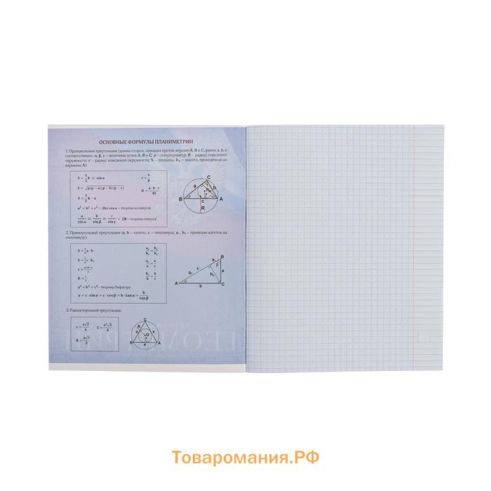 Тетрадь предметная 48 листов в клетку, Calligrata «Герб.Геометрия», обложка мелованный картон