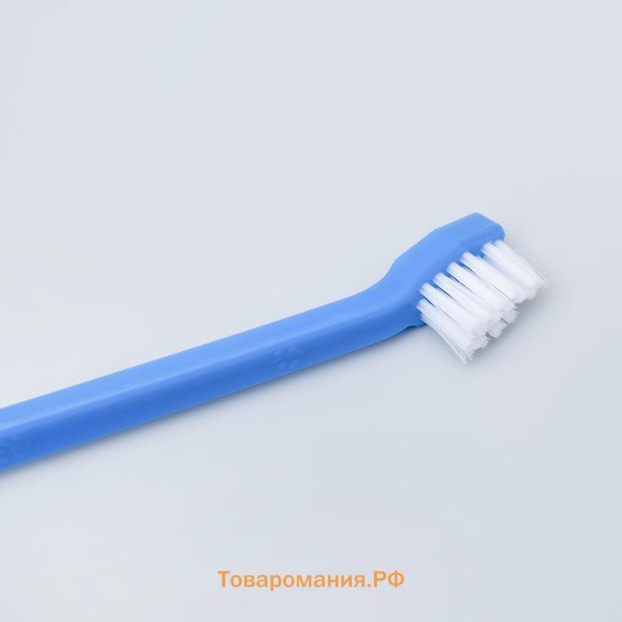 Набор зубная щётка двухсторонняя + щётка напальчник + массажер для десен (набор 3 шт), микс