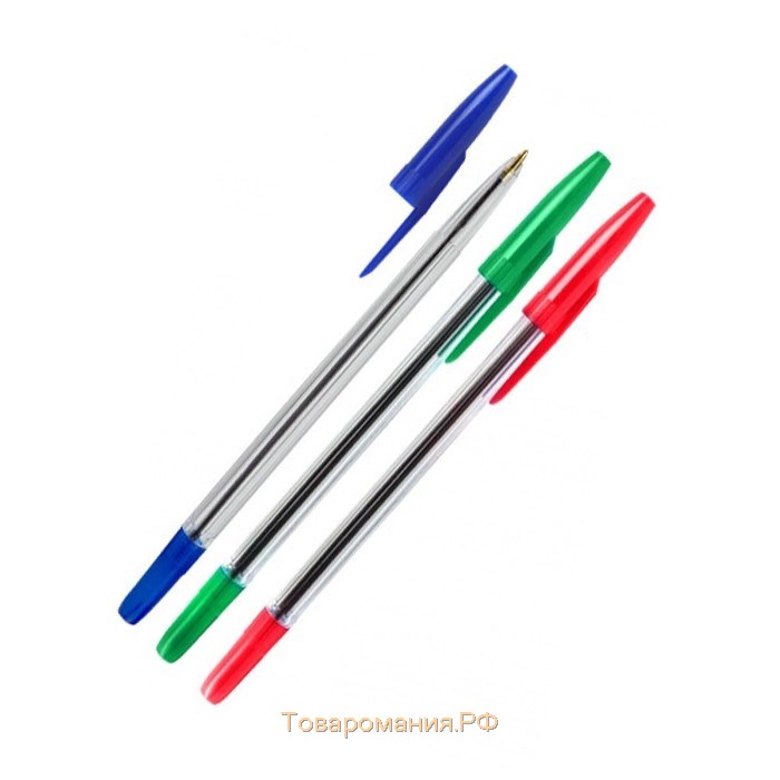 Набор ручек шариковых 3 цвета СТАММ "511", узел 1.0 мм, чернила: синие, красные, зеленые, европодвес