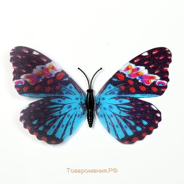 Магнит пластик "Бабочка блестящая" 12х9,5 см