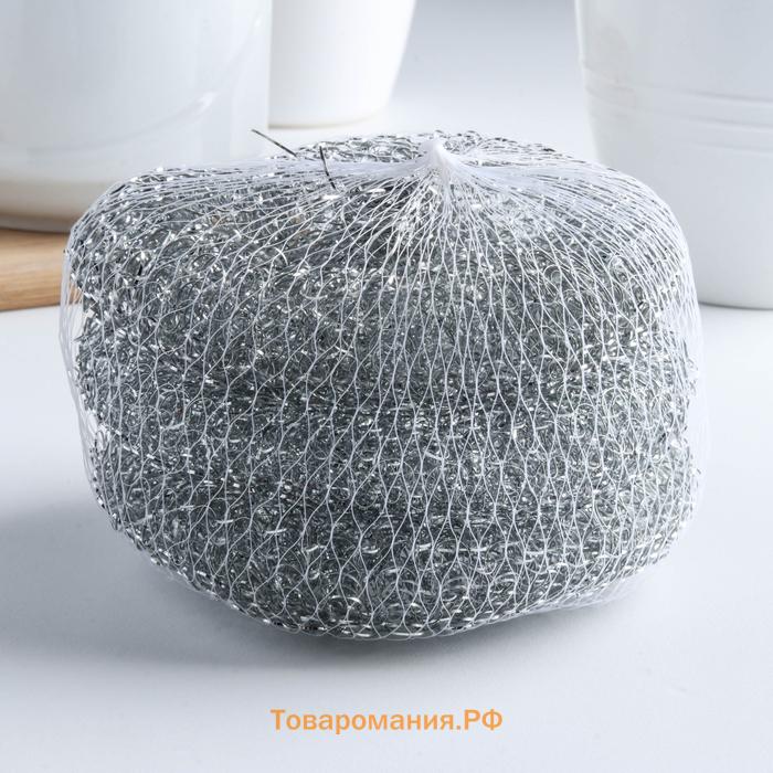 Губки для посуды , 3 шт., металлическая, 9×9×2 см