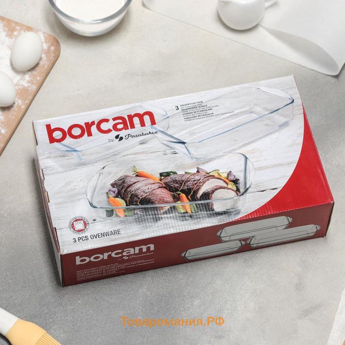 Набор прямоугольной посуды для запекания Borcam, 3 предмета: 1,3 л, 1,95 л, 2,75 л