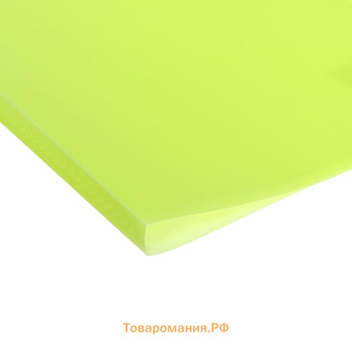 Папка с 10 вкладышами А4, 500 мкм, Calligrata, неон, жёлтая