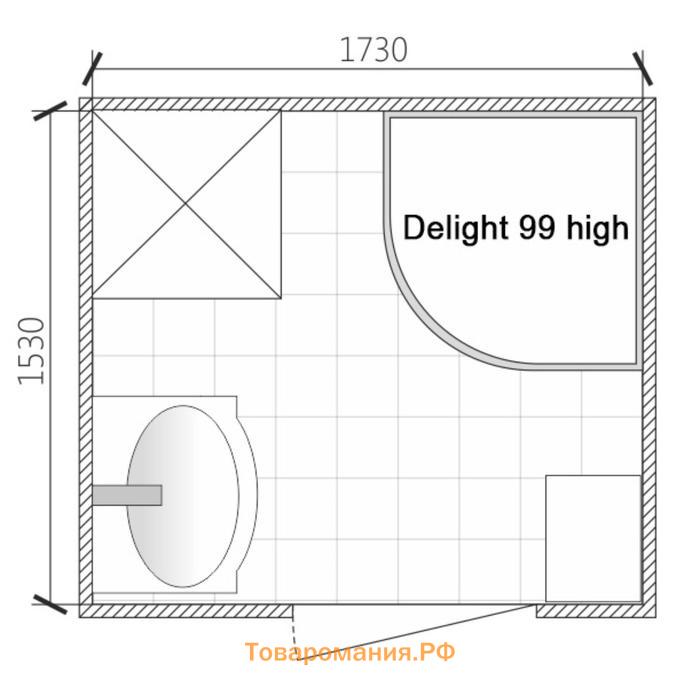 Душ.кабина Domani-Spa Delight Slim 99 high, черные стенки, 90х90х218 см, прозрачная