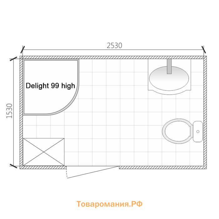 Душ.кабина Domani-Spa Delight Slim 99 high, черные стенки, 90х90х218 см, прозрачная