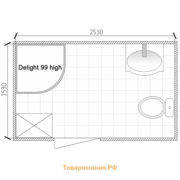 Душ.кабина DOMANI-Spa Delight 99, поддон 45 см, черные стенки, 90х90 см, тонированная