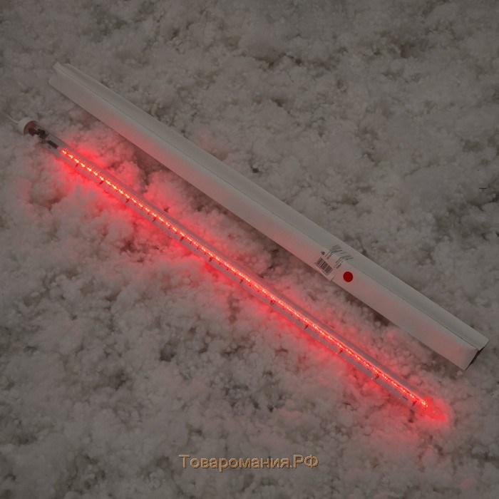 Светодиодная сосулька уличная "Тающая", 0,8 м. d=2 см, вилка, LED-48-220V, нить белая, свечение красное