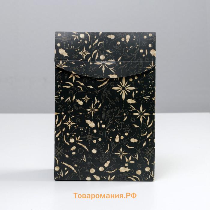 Коробка складная «Gold», 15 х 7 х 22 см, Новый год