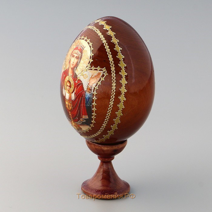 Сувенир Яйцо на подставке икона "Божья Матерь Неупиваемая чаша"