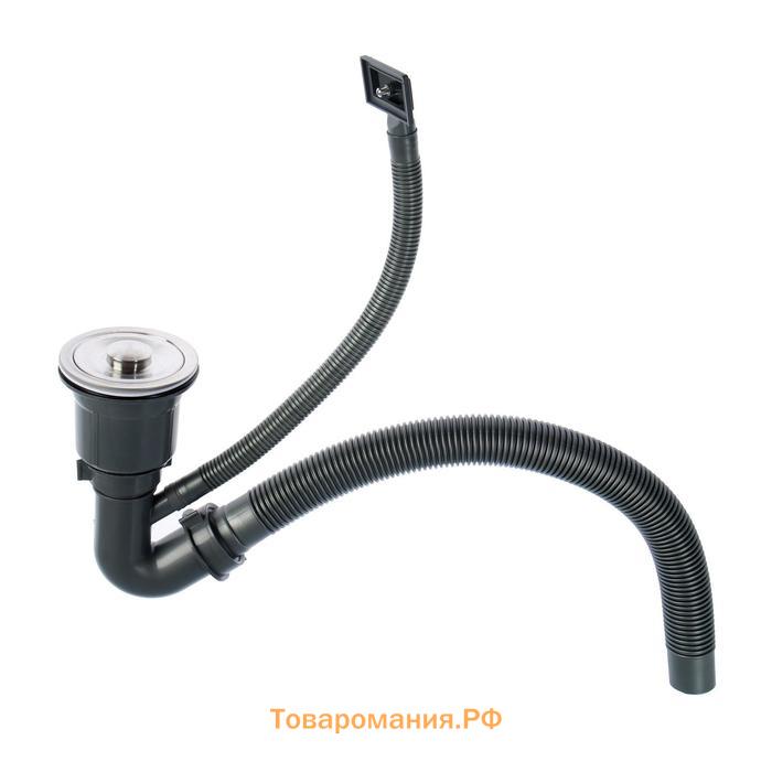 Мойка кухонная AFLORN AF95050F, врезная, S=3,0 и 0,8 мм, 50х50х20 см, сифон, графит