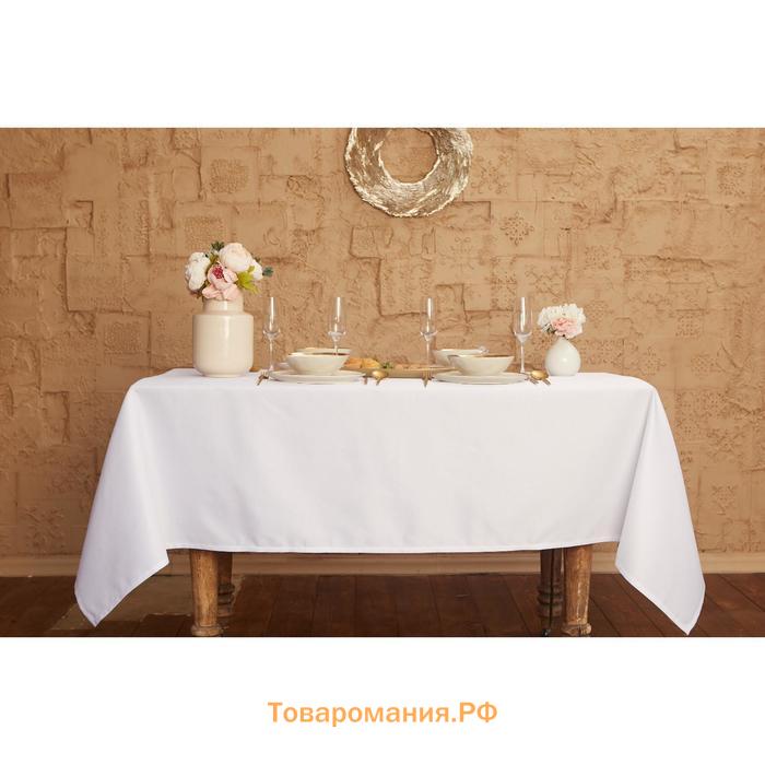 Скатерть "" Cozy 150*250 +/-3см, цв.белый, пл. 192 г/м2, хл с ВГМО