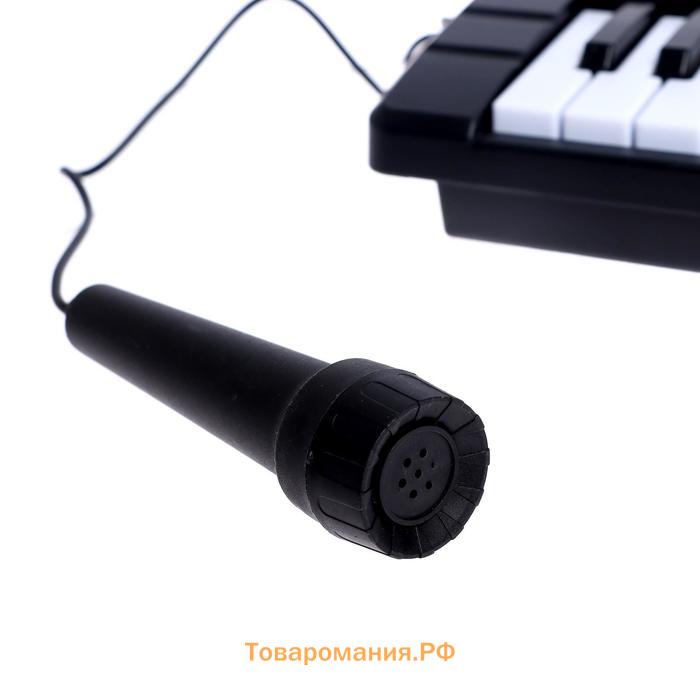 Синтезатор «Детский», 37 клавиш, с микрофоном, цвет чёрный