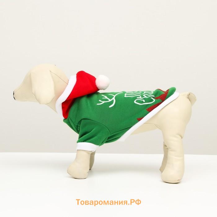 Толстовка для собак Merry Christmas, XS (ДС 16, ОГ 27 см)