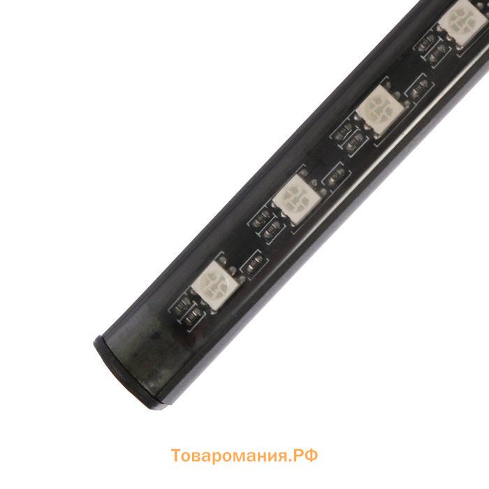 Подсветка салона 9 LED-5050, 14 см, пульт, светомузыка, мультисвет RGB, 4 шт