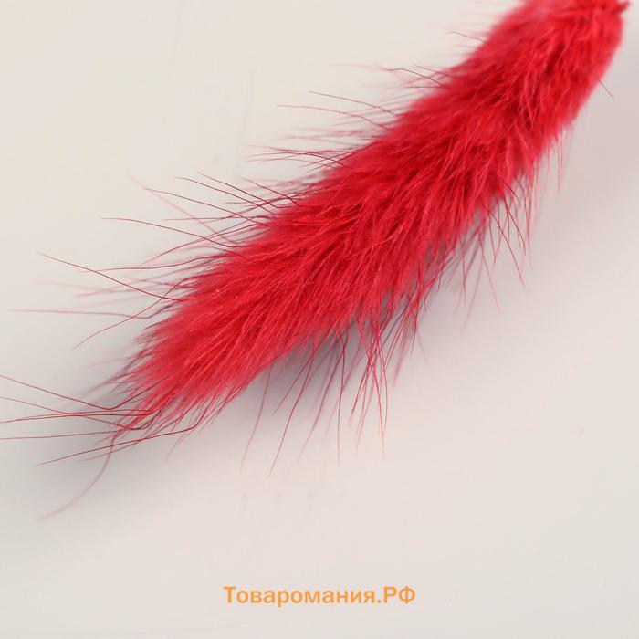 Декор сухоцвет "Лагурус" 65 см, красный (фасовка 30 шт, цена за 1 шт)