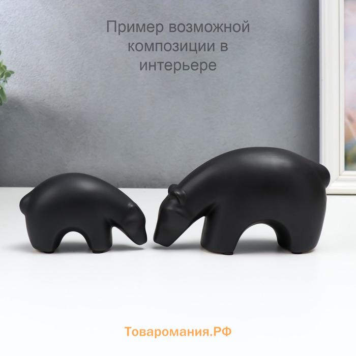 Сувенир керамика "Чёрный медведь" 9,5х6,8х16,5 см