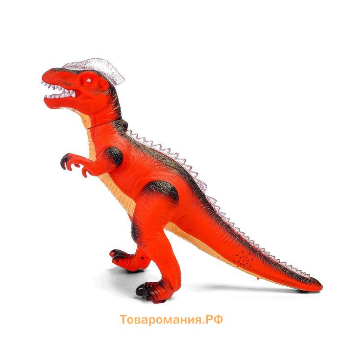 Динозавр радиоуправляемый «T-Rex», световые и звуковые эффекты, работает от батареек, цвет красный