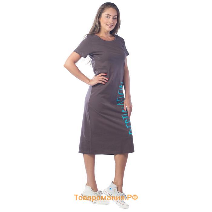 Платье женское, размер 48, цвет хаки