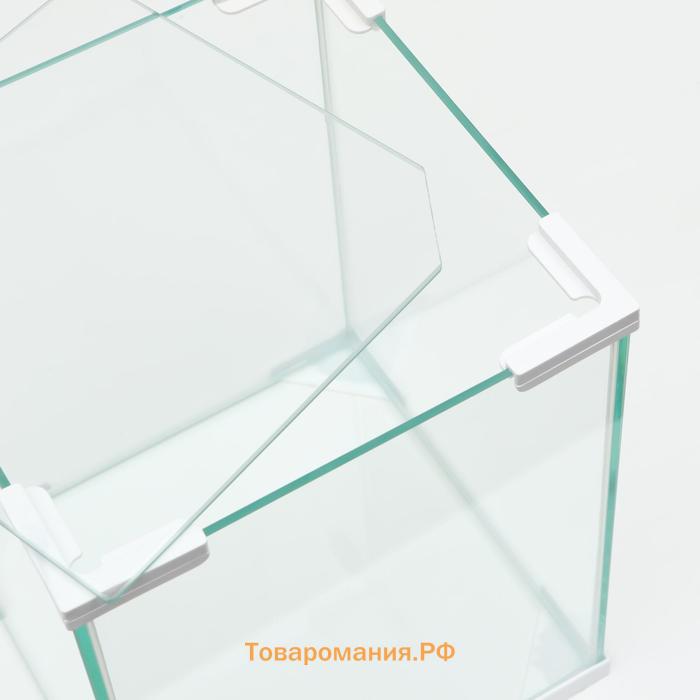 Аквариум "Куб", покровное стекло, 31 литр, 30 x 30 x 35 см, белые уголки