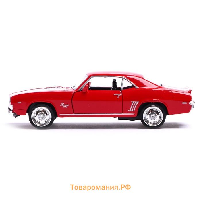 Машина металлическая CHEVROLET CAMARO SS, 1:32, открываются двери, инерция, цвет красный