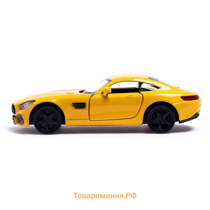 Машина металлическая MERCEDES-AMG GT S, 1:32, открываются двери, инерция, цвет жёлтый