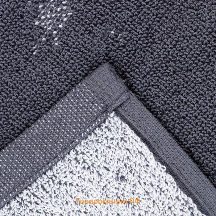 Полотенце именное махровое  "Михаил" серый, 50х90см, 100% хлопок, 420гр/м2