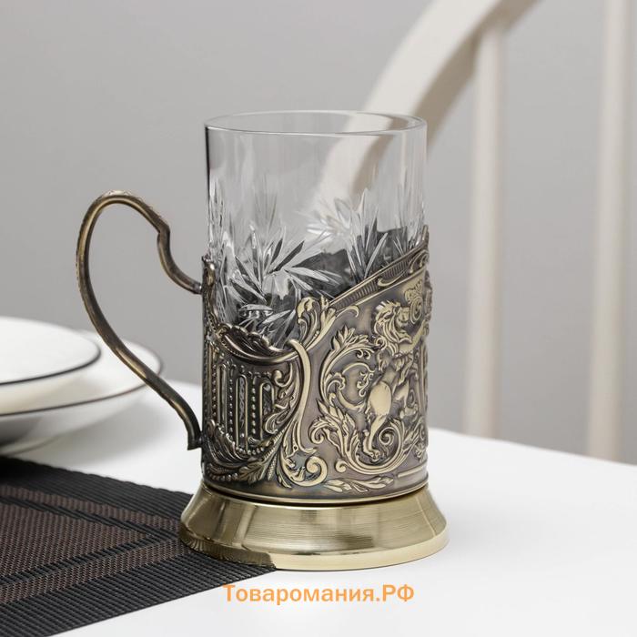 Набор для чая «Глава семьи», 3 предмета: подстаканник, стакан, открытка