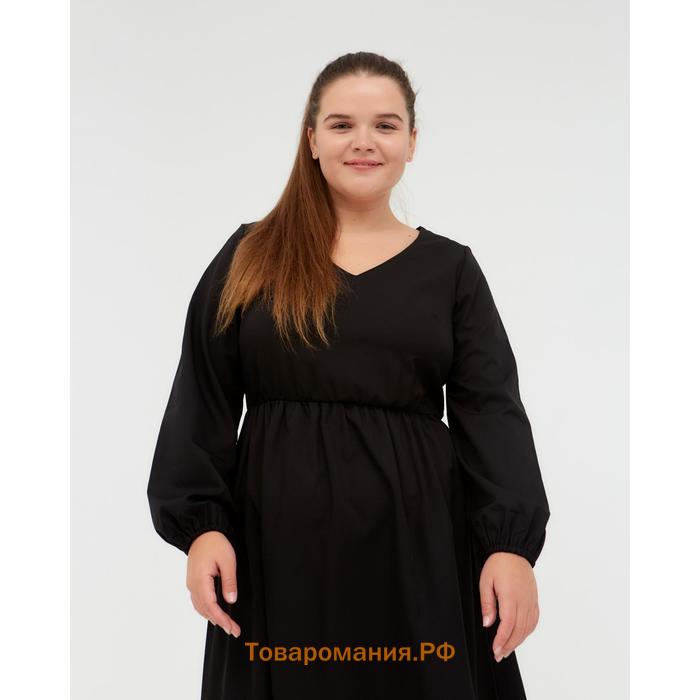 Платье женское миди MIST plus-size, р.52, черный