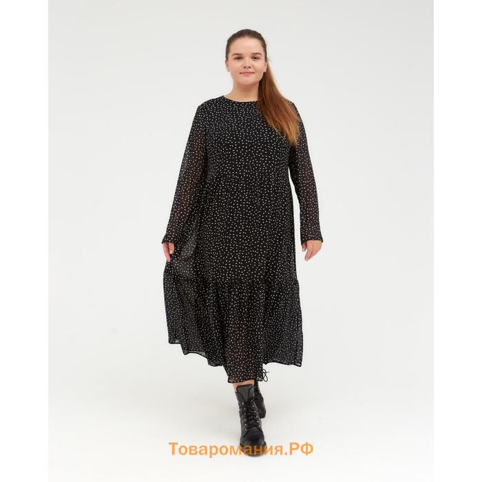 Платье женское миди MIST plus-size, р.56, черный