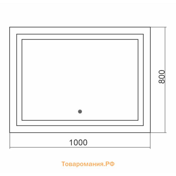 Зеркало с LED подсветкой «Адель» 1000х800 мм, сенсорный выключатель, диммер