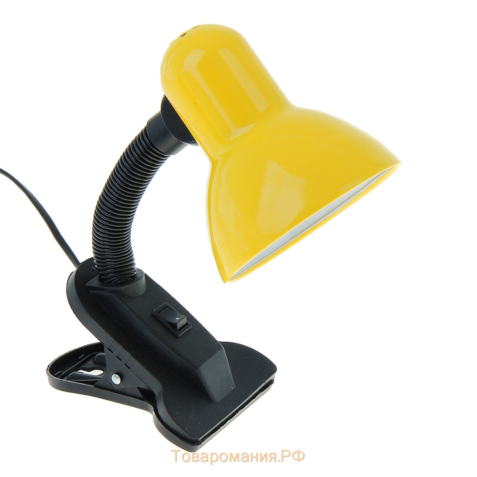 Лампа настольная Е27, с выкл. на зажиме (220В) желтая (108В) RISALUX